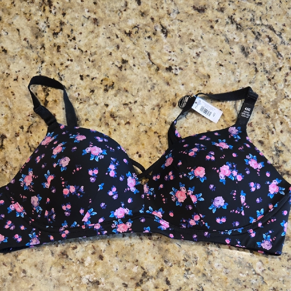 Torrid Black Floral Push Up Bra